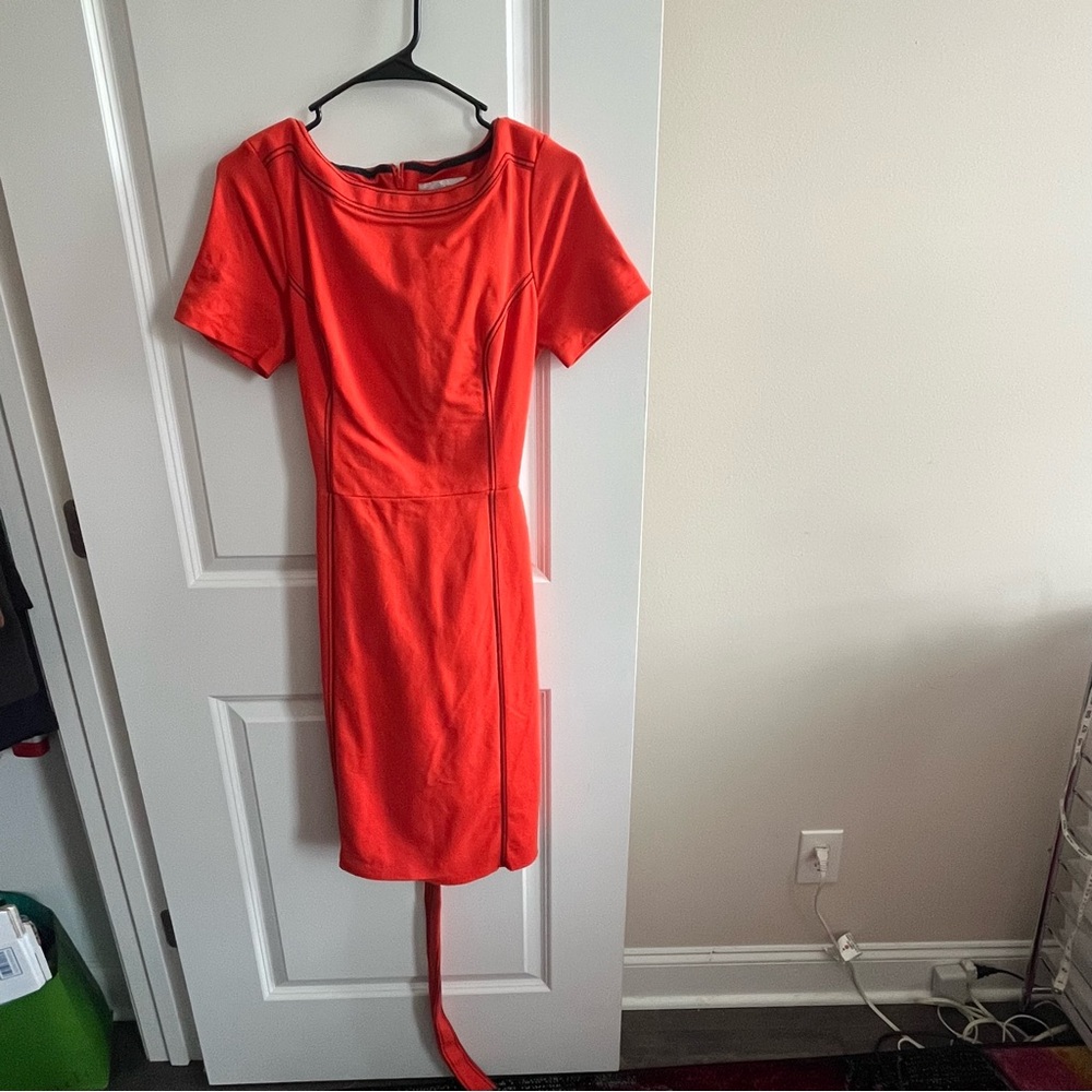 LAST CALL Boden Rebecca Ponte Shift Dress Contrast Stitching Belted Career Soft - Picture 4 of 9